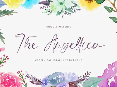 The Angellica - Calligraphy Font calligraphy casual classy elegant feminime handdrawn handlettering handwritten ligature logotype luxury modern signature stylish whimsical