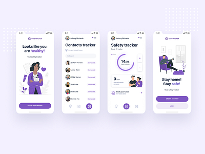 COVID-19 Safety Tracker android app app app design app designer application design flat ios ios app ui ux