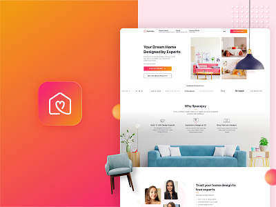 Spacejoy Branding app designers gradient heart home decor home logo icon icon mark logo interior design logo landingpage line logo logo love logo minimal logo design uiux web website design