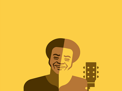 Tribute to Bill Withers billwithers guitar minimal minimalism minimalist music soul vector yellow