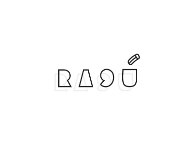 RAGU - fresh pasta black branding design icon logo mark minimal pasta restaurant symbol typography wordmark