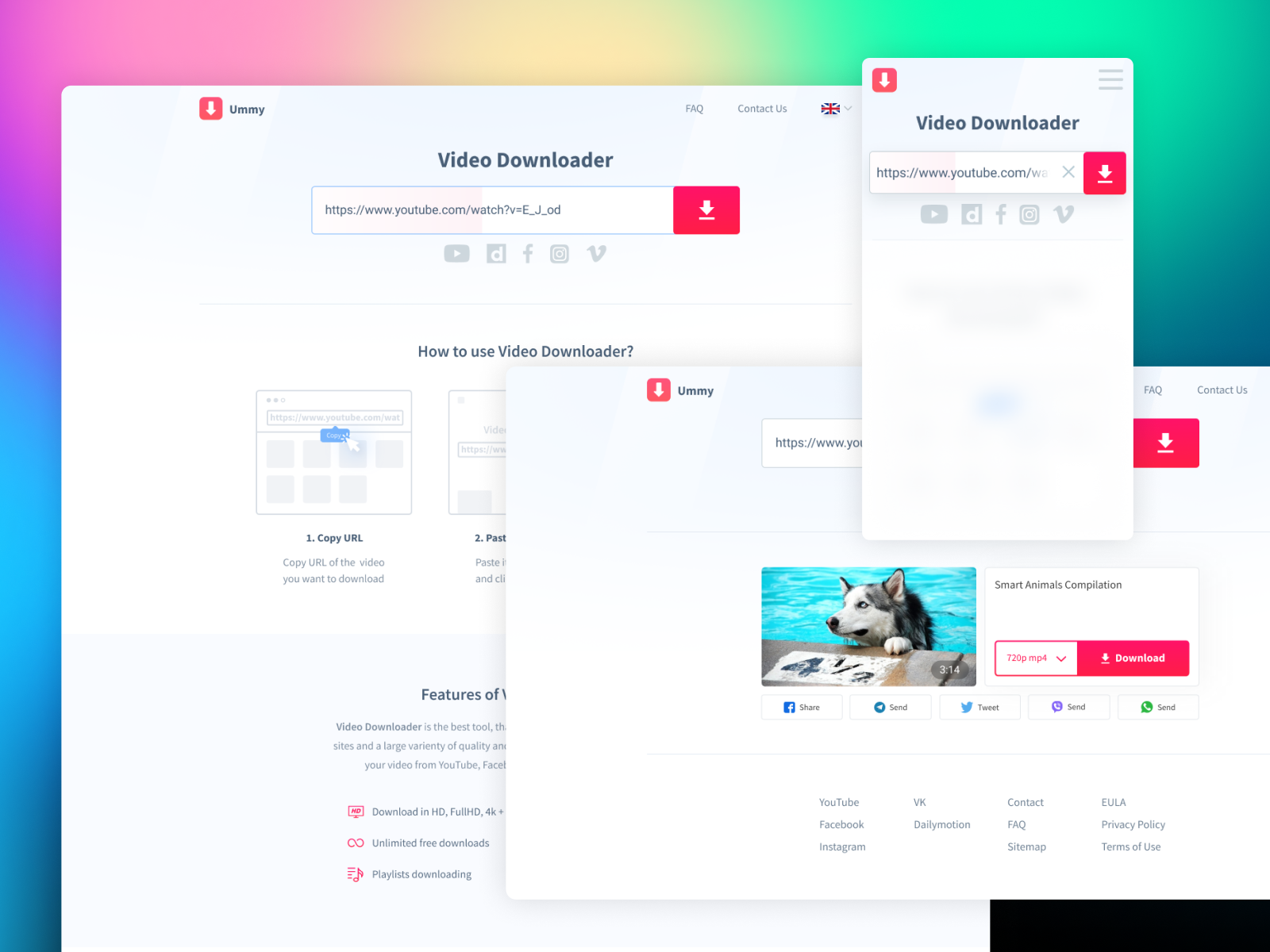 Ummy Video Downloader design downloader site video video downloader web youtube
