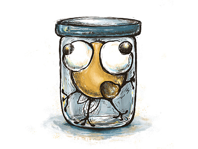 Quarantine blue fly freehand drawing gray illustration illustration art