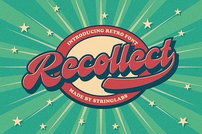 Recollet - Retro Bold Script Font 80s bold calligraphy classic cursive groovy handdrawn handlettering hipster lettering retro script sporty typeface vintage