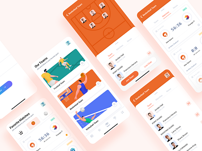 Idea Space : Sport App app app design application basketball blue design follow green ios like love orange sport team ui uiux user experience user interface ux vector