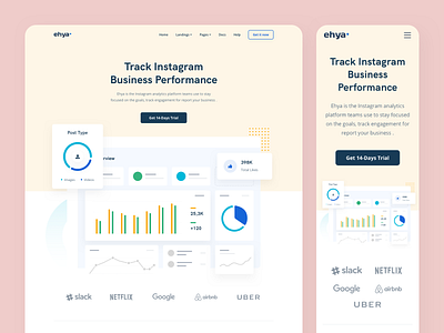 Ehya: Social Media Management Landing Page app apps branding dashboard illustration landing page marketing platform saas platform social media management social media marketing vector web design