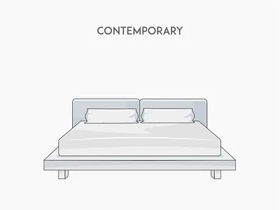 Contemporary bed bed flat vector
