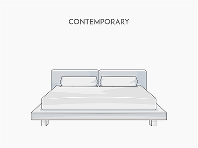 Contemporary bed bed flat vector