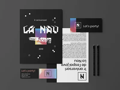 La Nau espai jove brand concept branding design logo stationery