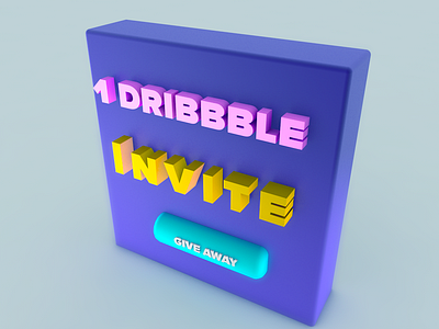 Dribbble Invite 3d best shot bestdesign dribbble invite giveaway invitation invitations invite join one showreel