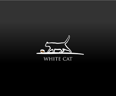 whitw cat logo design illustration logo logotype vector logo vectorart vectors