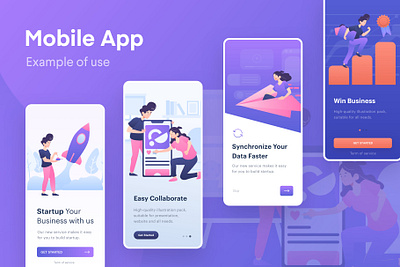 Start Up Illustration Kit app design kit illustration ui ux vector