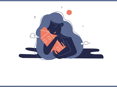 девочка с домиком 2d art adobe photoshop illustration uidesign vector