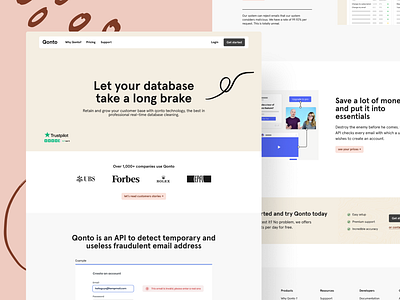 Qonto Website design flat hand drawn homepage jeremy minimal trustpilot ui ux web webdesign website