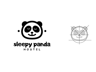 Sleepy Panda Hostel aesthetic black logo blackandwhite branding design dribbble flat hellodribbble hostel hostel logo hotel hotel logo icon illustration ilustration panda panda bear panda logo vector