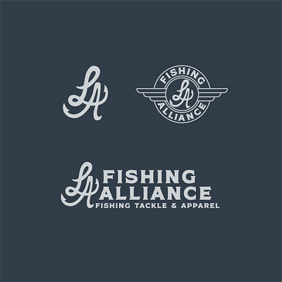LA Fishing Alliance Logos branding california clothing design fishing fishing t shirt hand drawn identity illustration lettering logo t shirt type typography vector