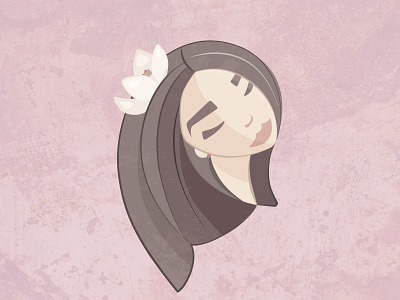 Flower girl drawing flower illustrator lotus vector