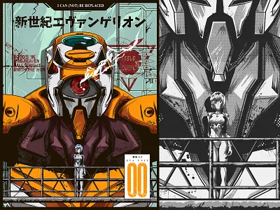 EVA 00 poster - Evangelion anime evangelion illustration manga mecha poster poster art poster design retro series vintage