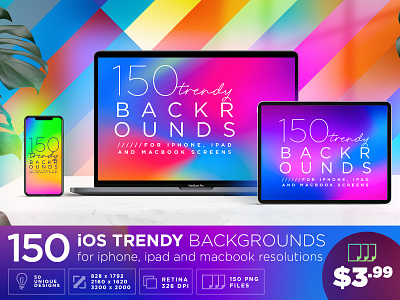 150 dribble app backgrounds baugasm bundle colorful creative creativemarket gradients graphicriver ios iphone11 iphone12 iphonex macbook pro macbook pro mockup responsive retrowave trendy vaporwave wallpaper