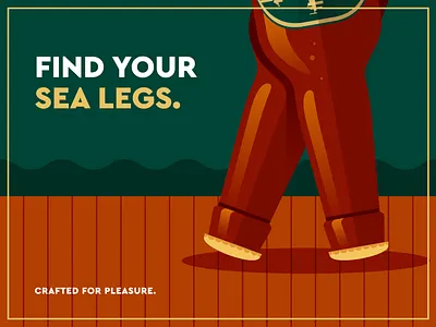 Find your sea legs beer beer advert beer bottle beer brand beer branding beer marketing flat flat design flat illustration illustration pun sea legs vector vector illustration