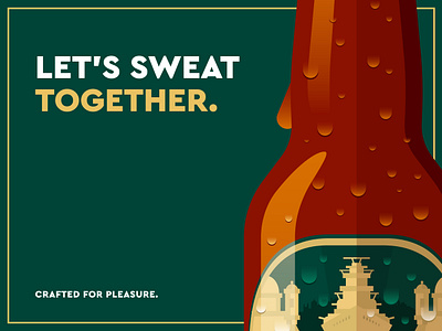 Let's sweat together beer beer bottle beer brand beer branding beer illustration beer sweat condensation dripping flat flat design flat illustration illustration pun sweat sweater sweating vector
