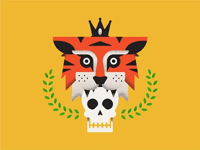 Tiger King: Murder, Mayhem and Madness animal crown design flat design icon illustration joeexotic king laurel nature netflix procreate skull texture tiger tiger logo tigerking vector zoo