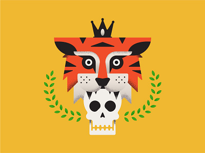 Tiger King: Murder, Mayhem and Madness animal crown design flat design icon illustration joeexotic king laurel nature netflix procreate skull texture tiger tiger logo tigerking vector zoo