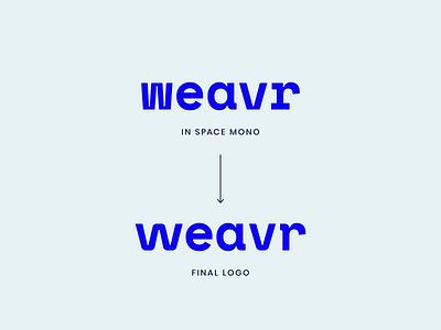 Weavr logotype process brand brand design brand development branding branding agency logo design logo process logotype monospace payments payments branding payments logo payments platform