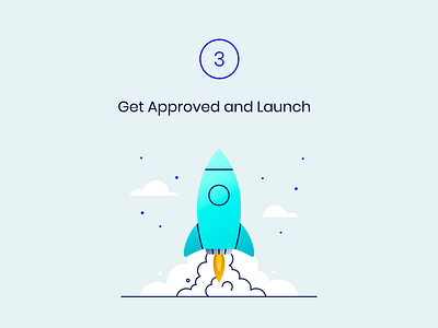 Weavr onboarding approve get approved gradient launch lift off liftoff onboarding onboarding illustration rocket rocket launch vector vector illustration vibrant