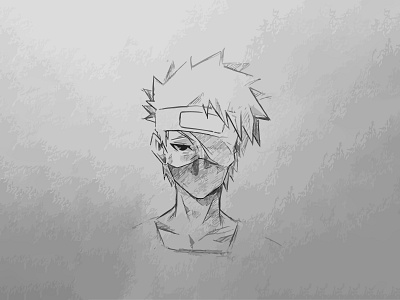 Kakashi Hatake anime design illustraion illustration kakashi pencil sketch sketch vector