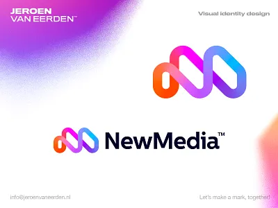 NewMedia - Logo Design agency branding creative monogram design environment flow gradient graphic design letter m lettermark line gradient logo media mn modern logo monogram new media startup visual identity design work