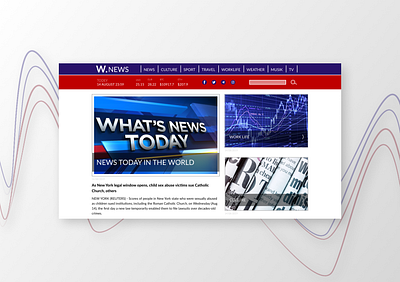 W. News design design for web news ui ui ux ui design ux vector web world