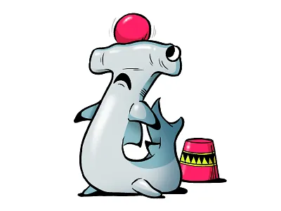 Inktober | Shark brush pen cartoon character drawing illustration inktober sketch