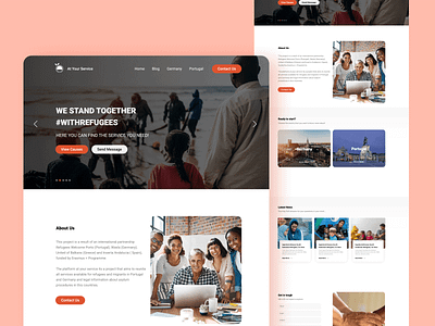 Refugee Services Website design kit material ui