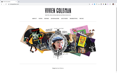 Website artwork for Vivien Goldman digital collage graphic design punk web design web designer website