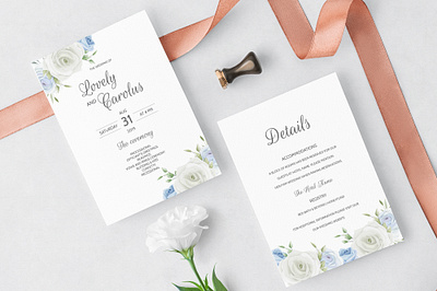Beautiful wedding invitation card template with floral leaves birthday branch bridal shower card date flower holiday label love luxury marriage nature party rose rustic save template vintage winter wreath