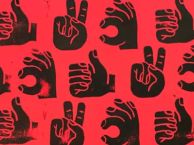 linocut hands hand handmade hands linocut pattern print printing repeat repeat pattern stamp