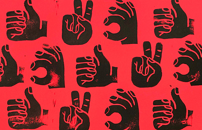 linocut hands hand handmade hands linocut pattern print printing repeat repeat pattern stamp