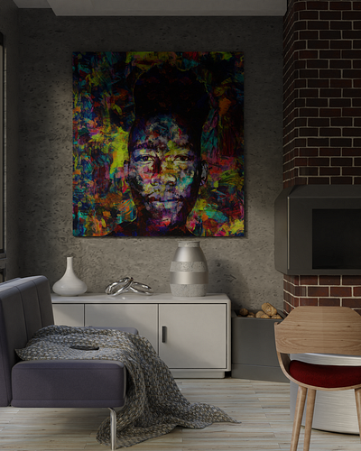 Dining Room 3d art 3d artist blanket blender blender3d blender3dart canvas chairs cycles render cyclesrender design fireplace living room livingroom oil paint oil painting painted painting rendered wooden