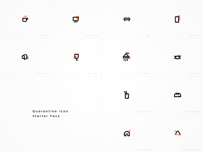 Quarantine Icon Starter Pack app art direction branding design icon icon pack illustration iphone logo minimal quarantine ui uiux