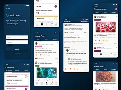 Life Sciences Community App community life science network networking professional science social social network ui