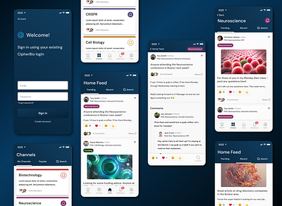 Life Sciences Community App community life science network networking professional science social social network ui