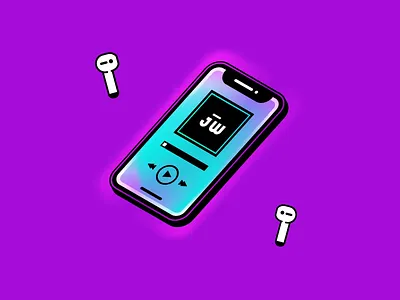 Just chillin' design drawing flat flat design fun graphic design headphones icon illustration iphone logo minimalism music phone