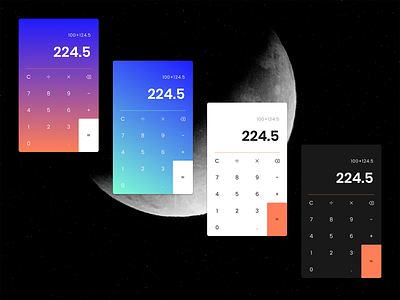 Calculator - #DailyUI #004 calculator calculator ui clean ui dailyui dailyuichallenge design figma gradient gradient color space ui ui ux ui design