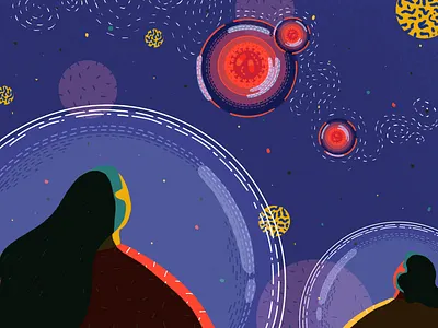 Stuck In A Bubble 2020 character coronavirus design drawing flat girl graphic health illustration pattern planet procreate space virus