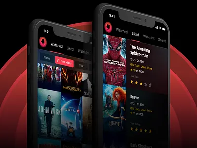 Moviestr iOS App app dark ui entertainment gestures icons imdb ios mobile movies themoviedb trakt translucency