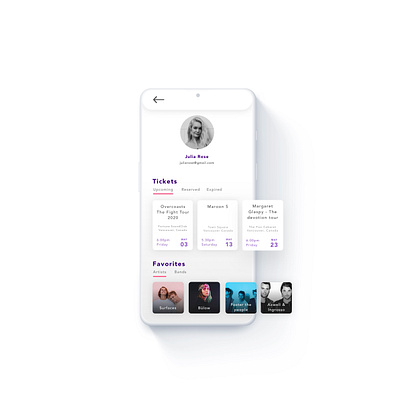 Concerto User Profile 006 app application concert daily 100 challenge daily ui dailyui dailyuichallenge interfacedesign mobile profile profile page ui uidesign userinterface ux ux ui uxui