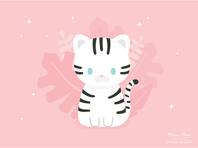 Snow Tiger animals cat character design cute cute animals design illustration simple snow tiger tiger vector