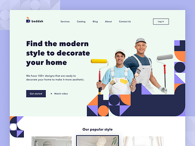 Beddah - Landing Page clean decor decoration design home house interior landing landing design landing page services ui ux website