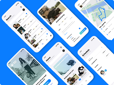 Dog Walking App app product design ui ux